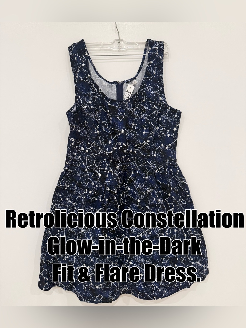 Retrolicious Navy Constellation Fit & Flare Dress